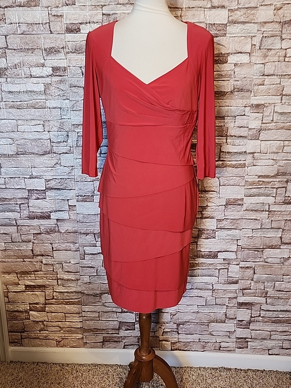 White House Black Market Elegant Muted Red Dress Brand New